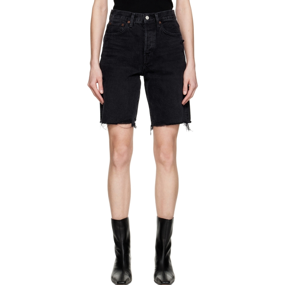 Agolde Ira Mid Rise Organic Loose Bermuda Long Denim Short